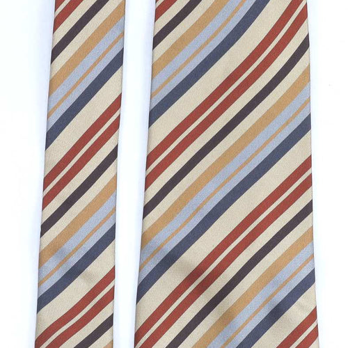 A39 Savile Row Mens Gold Striped 100% Silk Extra Wide Fit Tie
