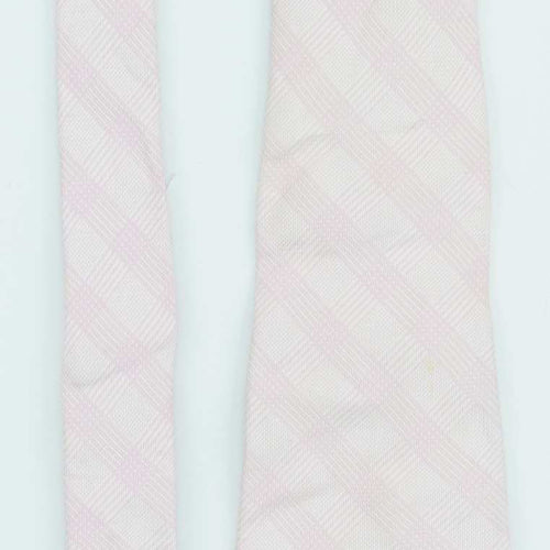 St George By Duffer Mens Pink Check 100% Silk Wide Fit Tie