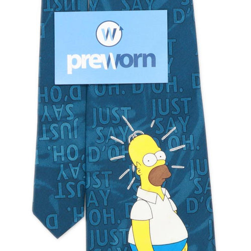 Homer Simpson Picasso Mens Blue Character Extra Wide Fit Tie