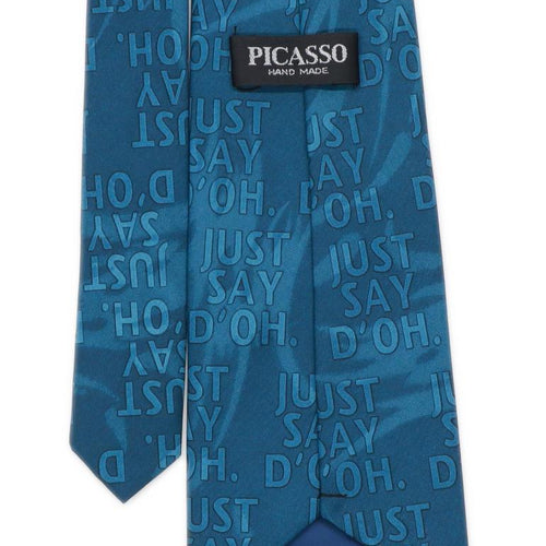 Homer Simpson Picasso Mens Blue Character Extra Wide Fit Tie