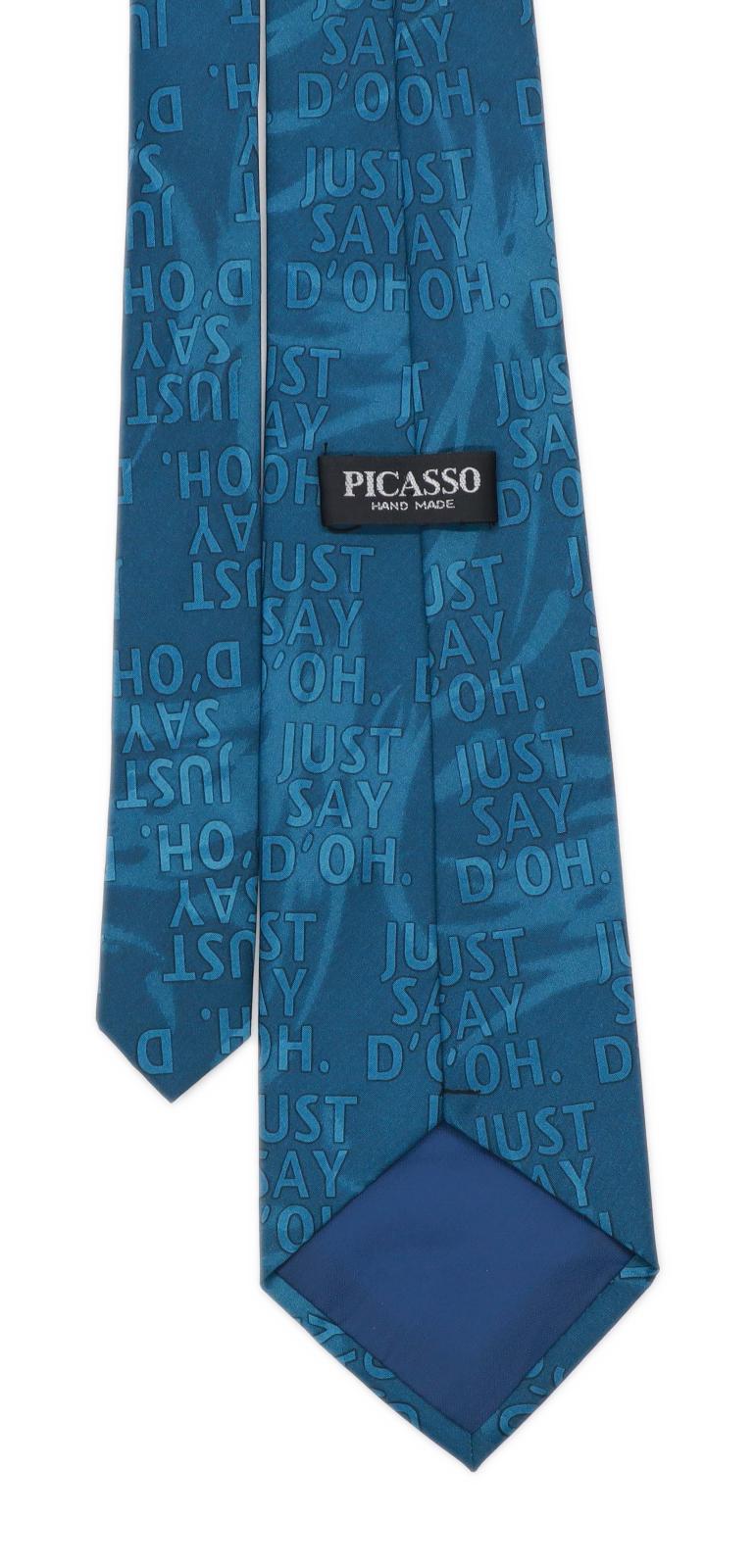 Homer Simpson Picasso Mens Blue Character Extra Wide Fit Tie