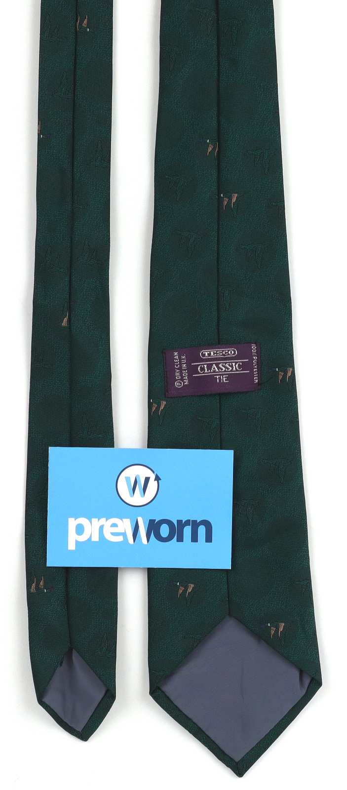 Duck Mallard Tesco Mens Green Bird Classic Fit Tie