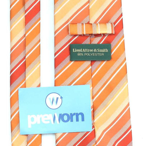 Lloyd Attree & Smith Mens Orange Striped Wide Fit Tie