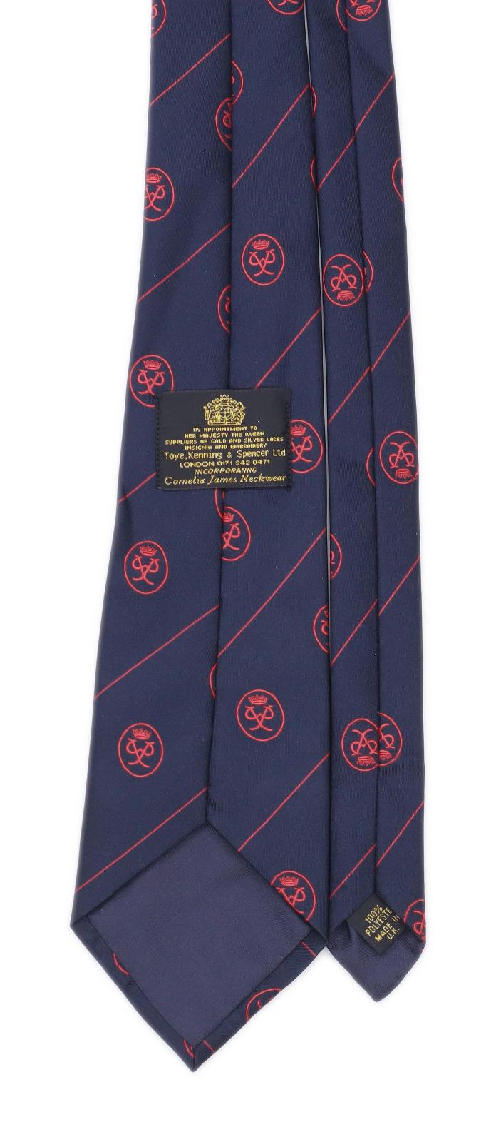 Royal Toye Kenning & Spencer Mens Blue Striped Wide Fit Tie