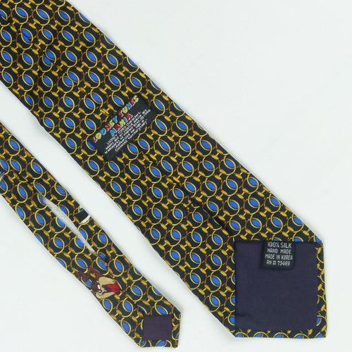 Looney Tunes Mens Blue Character 100% Silk Character Extra Wide Fit Tie