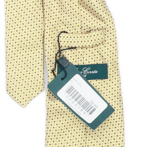 Nunes Correia Mens Gold Geometric 100% Silk Wide Fit Tie