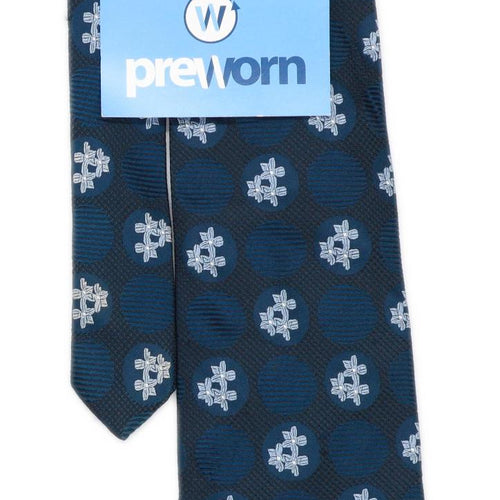 Taylor & Wright Mens Blue Geometric 100% Silk Wide Fit Tie