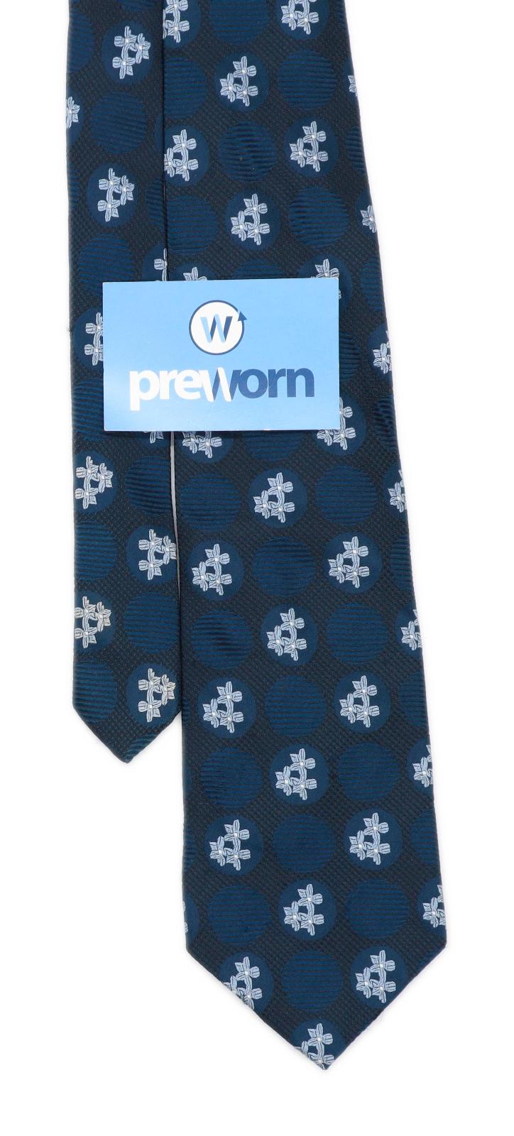 Taylor & Wright Mens Blue Geometric 100% Silk Wide Fit Tie