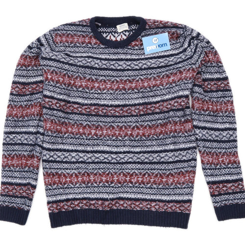 ACW85 Mens Size M Striped Multi-Coloured Jumper