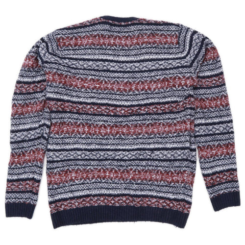 ACW85 Mens Size M Striped Multi-Coloured Jumper