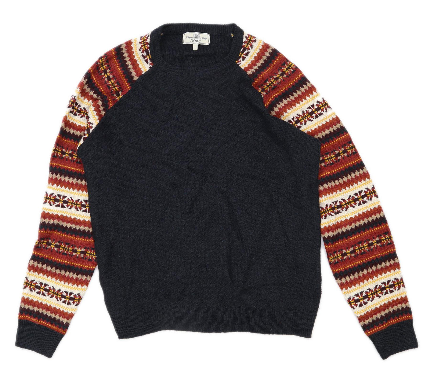 Next Mens Size 2 Geometric Multi-Coloured Jumper