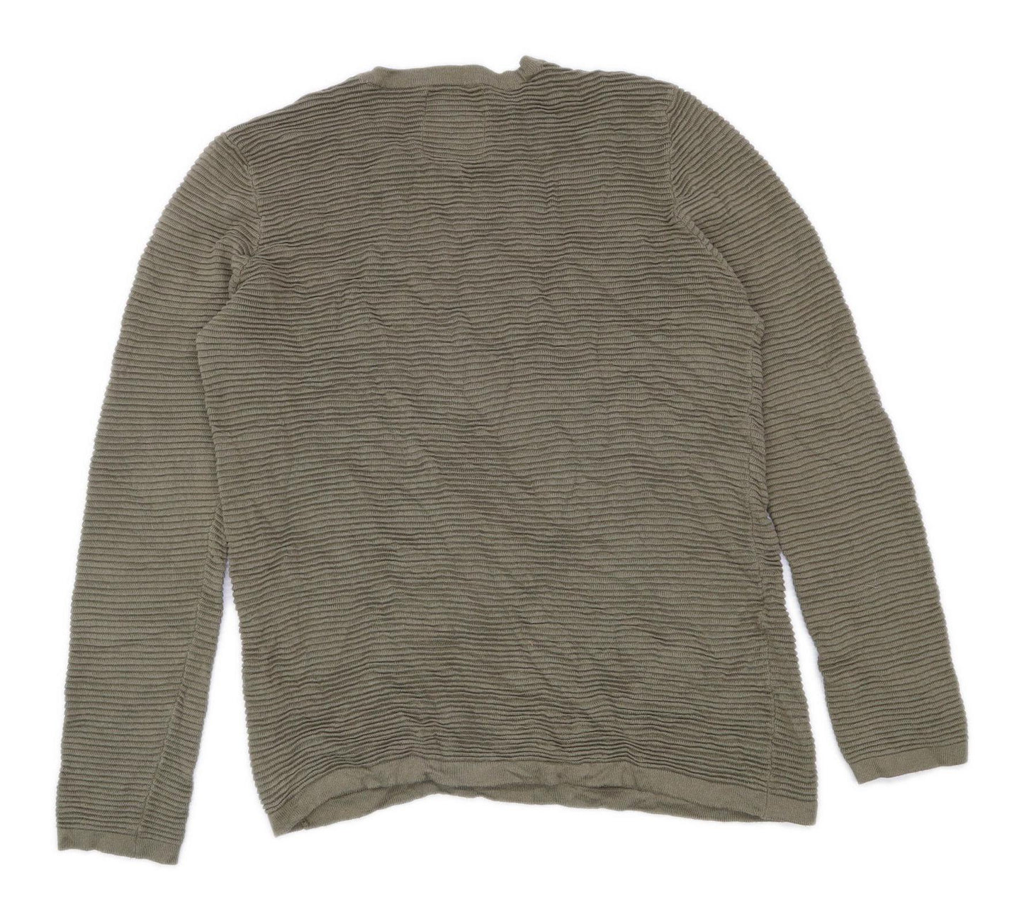 Threadbare Mens Size XL Cotton Textured Green Jumper