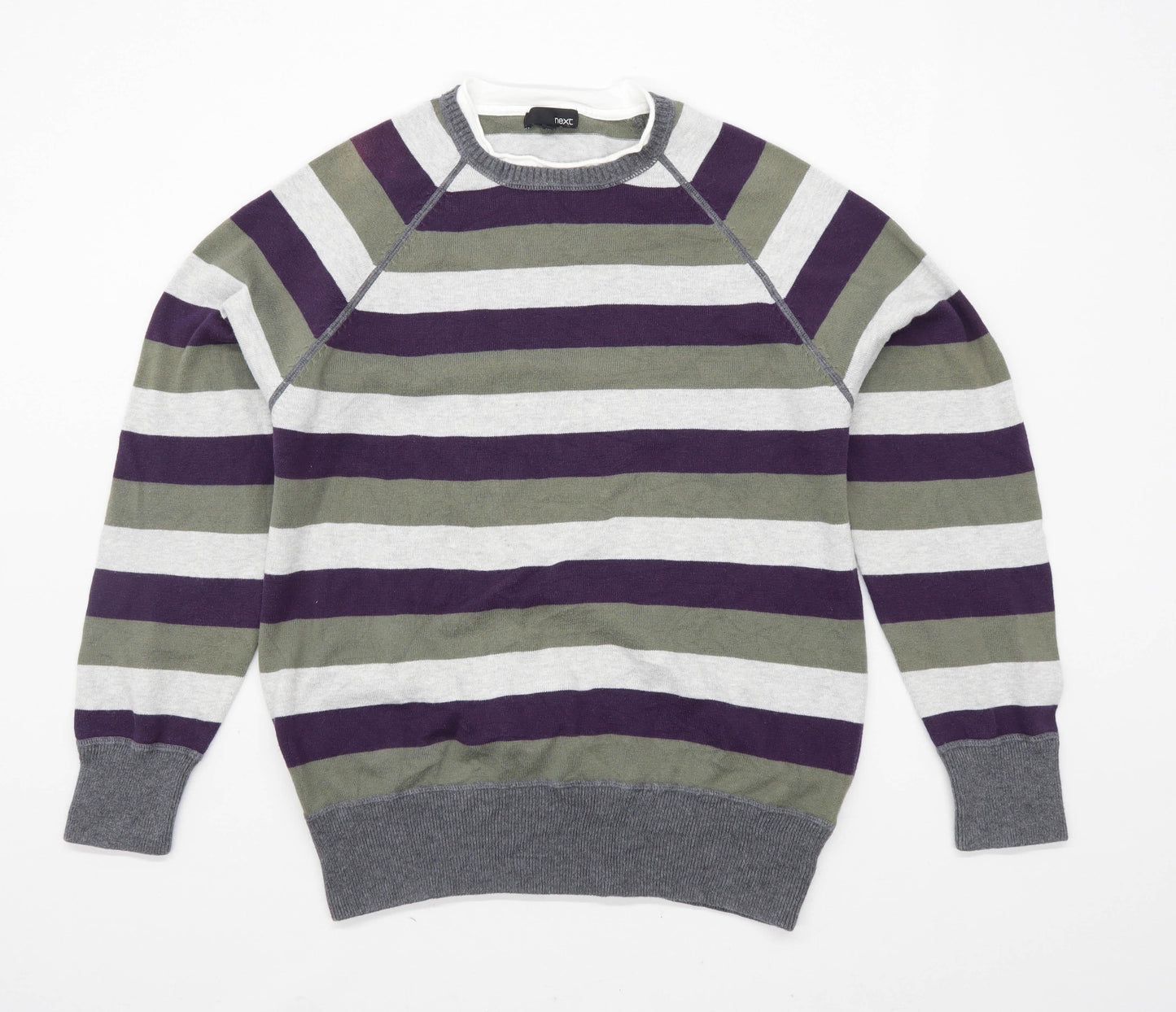 Next Mens Size M Cotton Striped Multi-Coloured Jumper