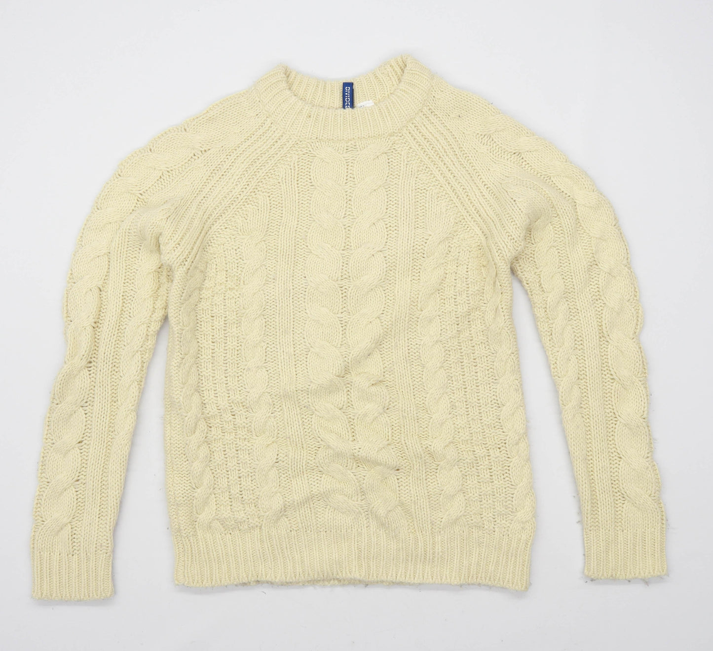 Divided Mens Size S Cream Jumper