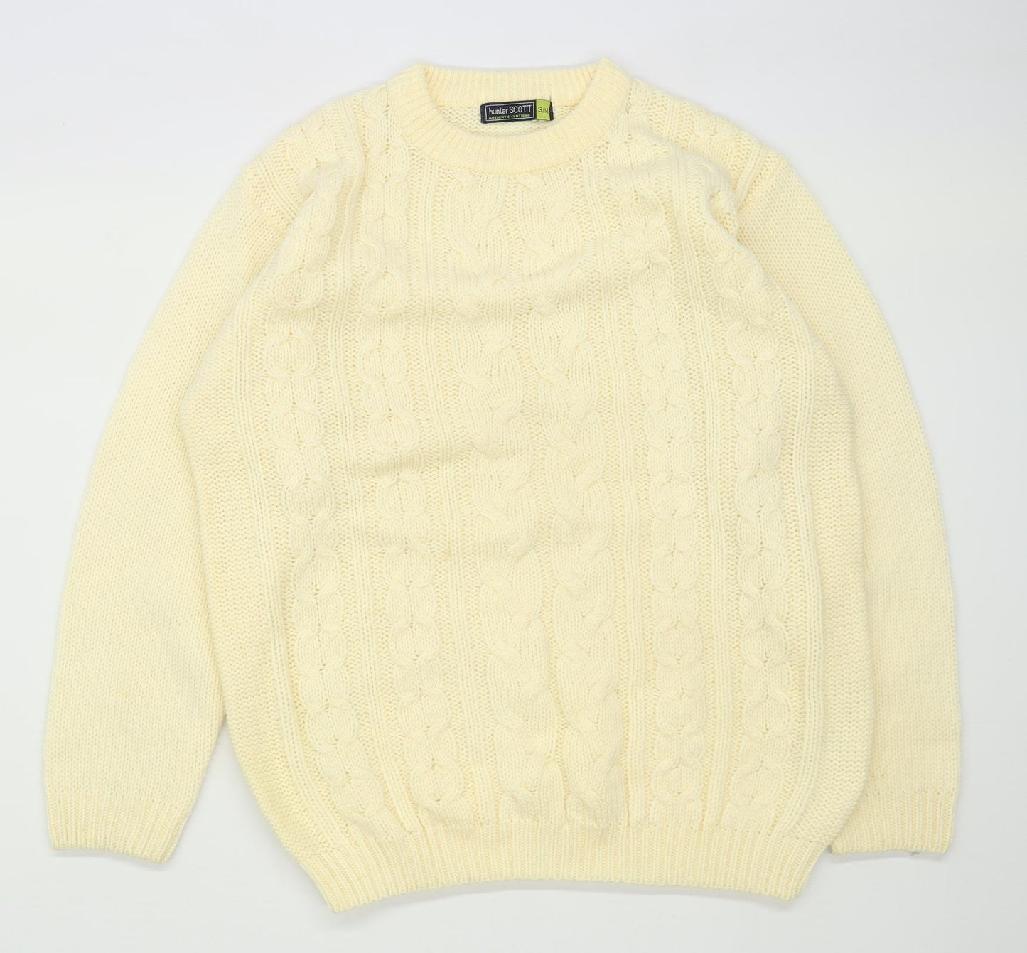 Hunter Scott Mens Size S-M Cream Jumper