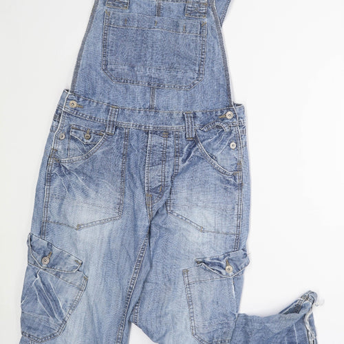 Topman Mens Blue Denim Dungarees Size W30/L32