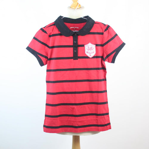 Cardiff City Red Striped Cotton Mens Polo Shirt Size S