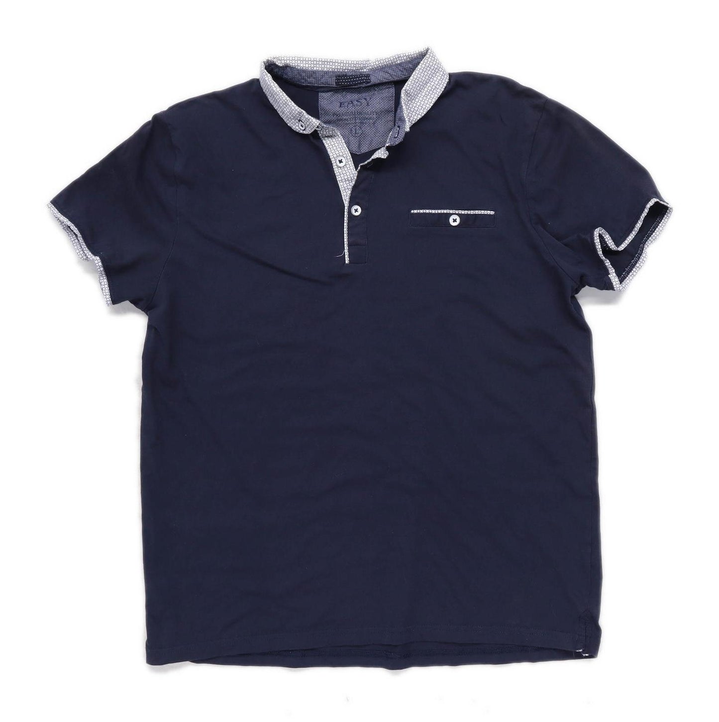 Easy Mens Size L Cotton Blue Top