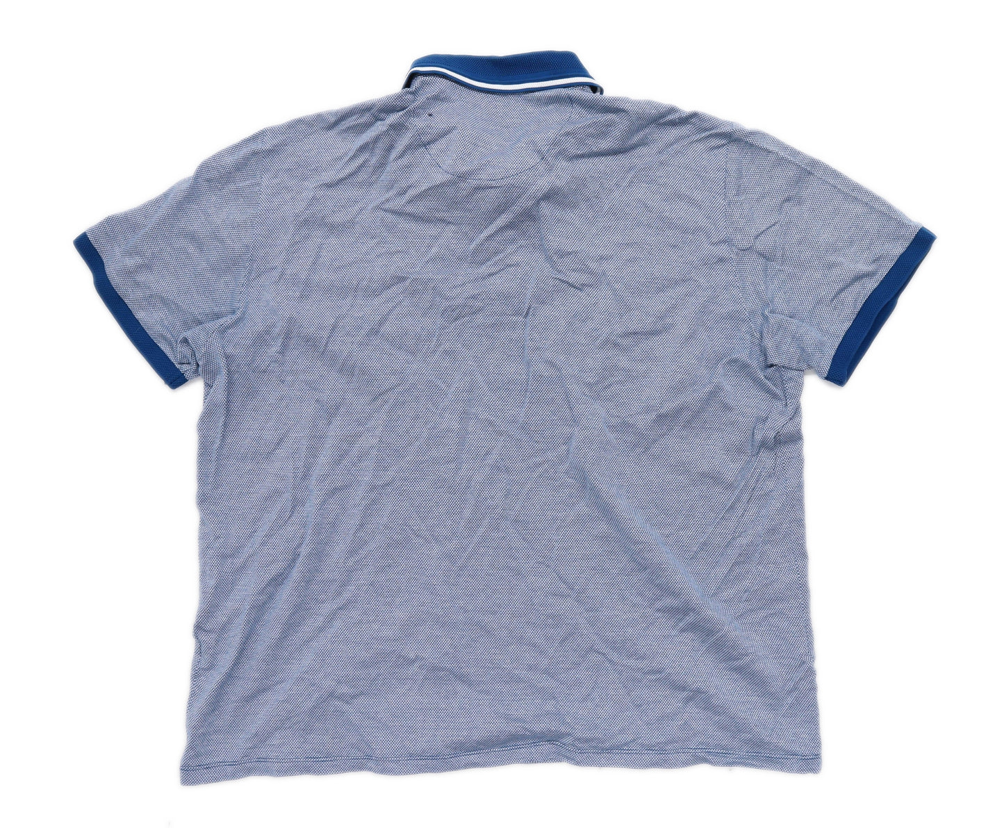 Next Mens Size 2XL Cotton Geometric Blue Top