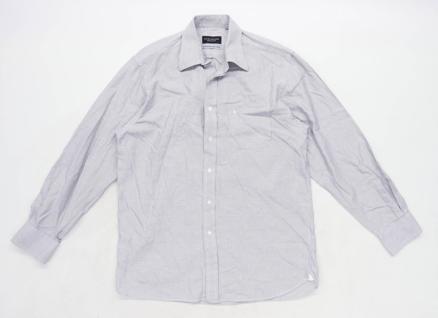 David Howard Mens Size M Cotton Black Formal Shirt