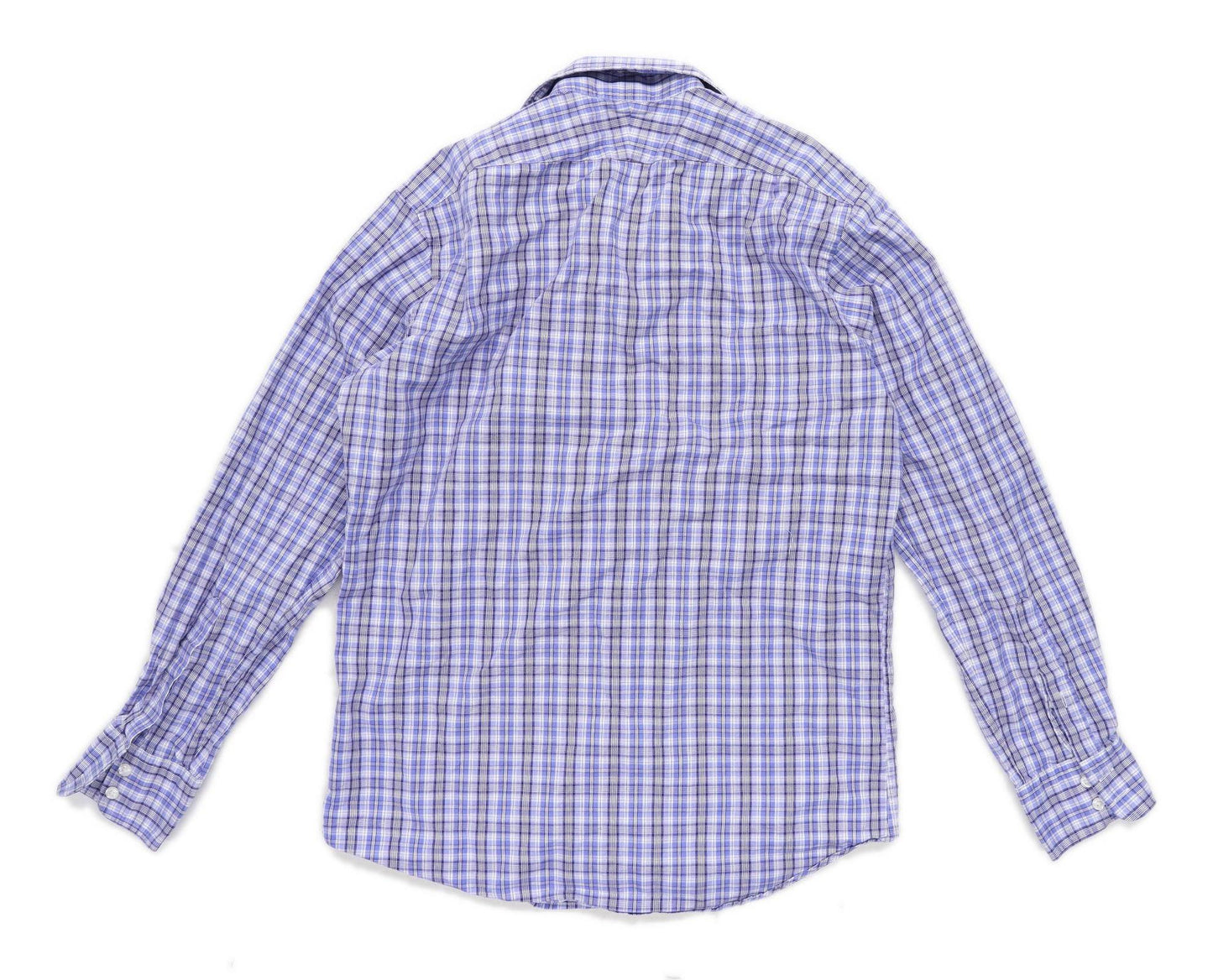 TM Lewin Mens Size S Cotton Check Blue Casual Shirt
