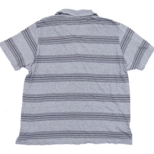 Burton Mens Size 2XL Cotton Blend Striped Grey Polo Shirt