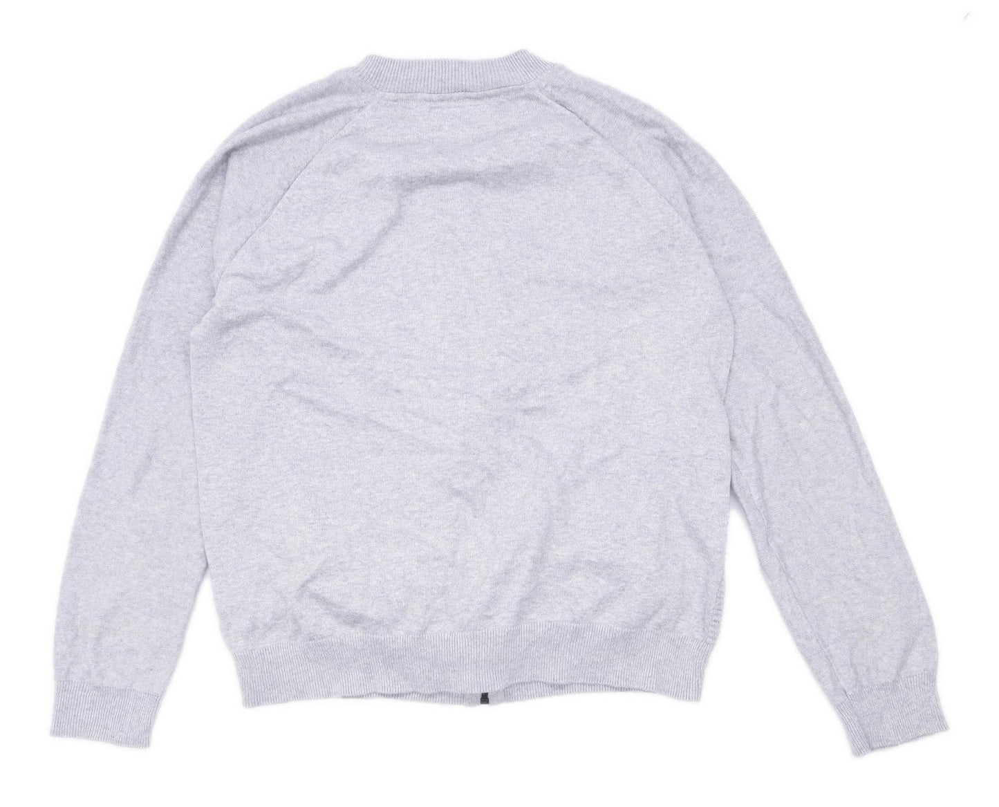 Threadbare Mens Size L Cotton Textured Grey Zip Up Sweatshirt