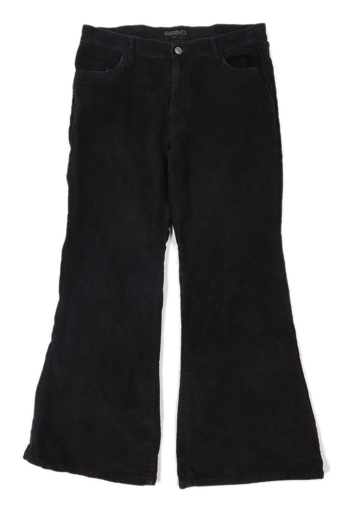 Criminal Damage Mens Black Corduroy Trousers Size W34/L30