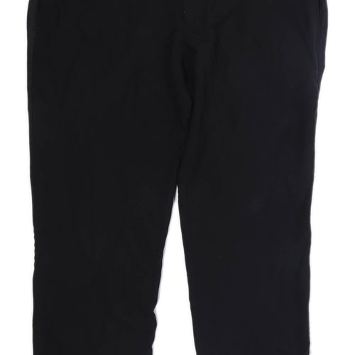 Moss Bros Mens Black Cotton Blend Trousers Size W38/L24