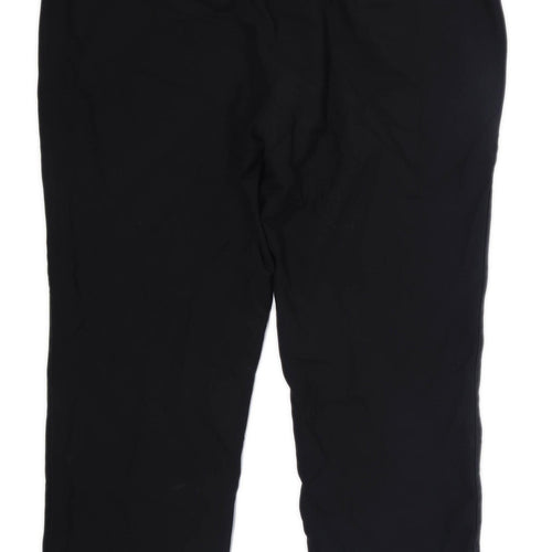 Moss Bros Mens Black Cotton Blend Trousers Size W38/L24