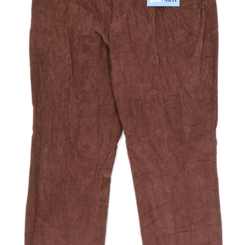 Premier Man Mens Brown Corduroy Trousers Size W34/L28