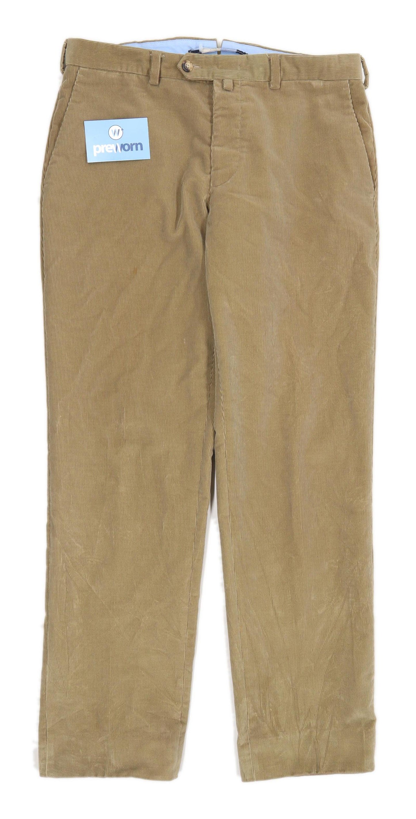 Malo Mens Textured Brown Corduroy Trousers Size W34/L30