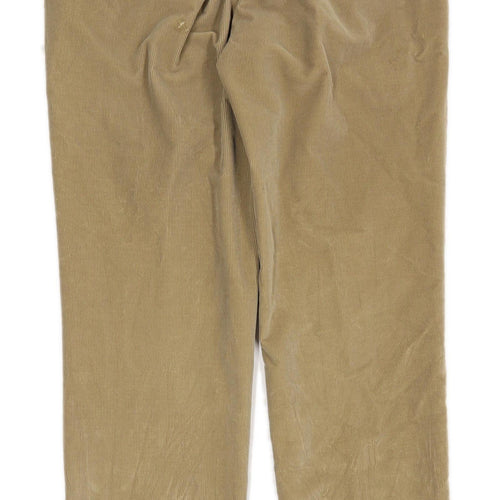 Malo Mens Textured Brown Corduroy Trousers Size W34/L30
