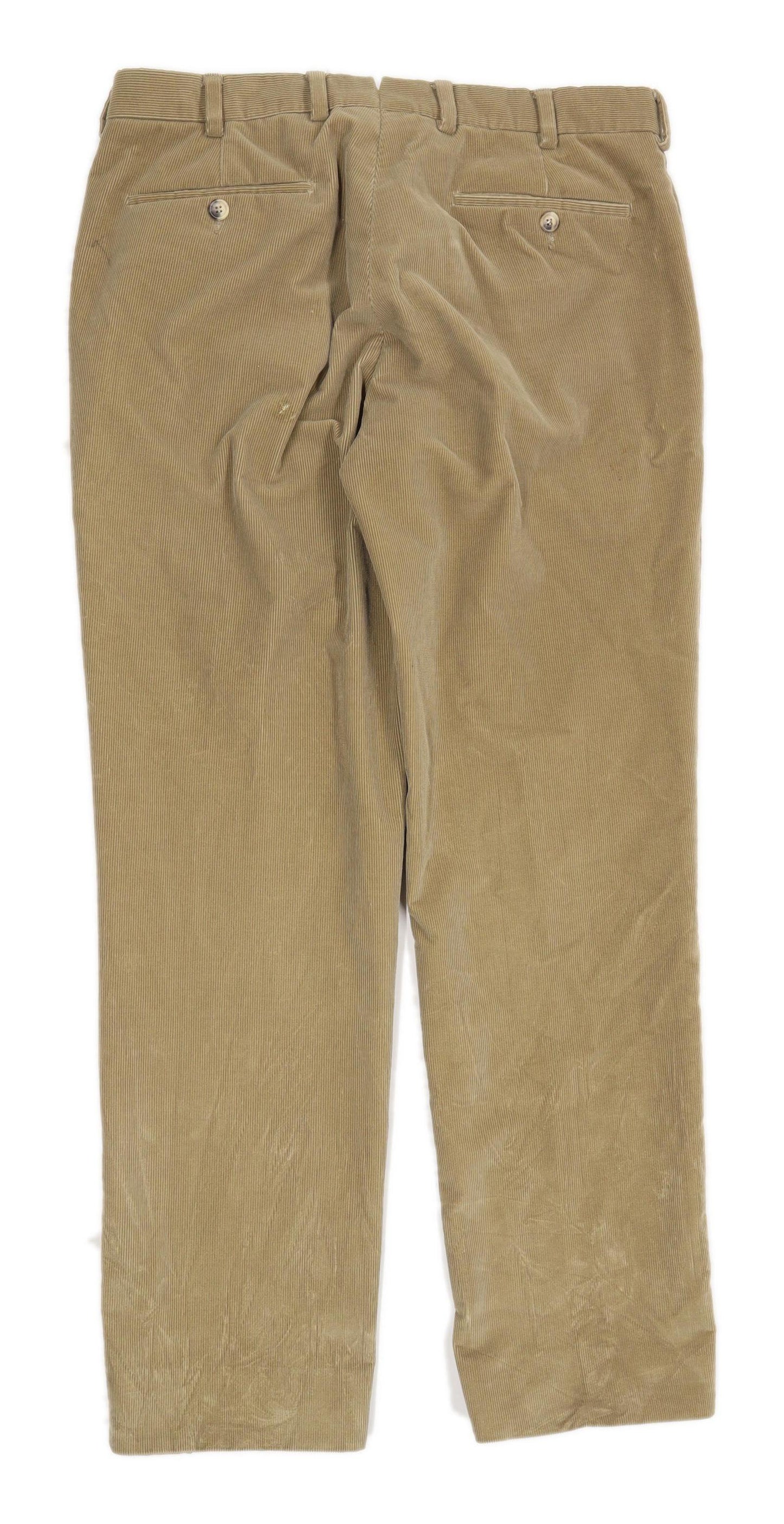 Malo Mens Textured Brown Corduroy Trousers Size W34/L30
