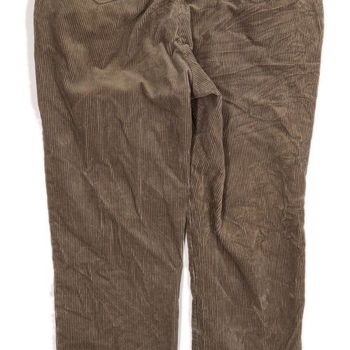 Marks & Spencer Mens Textured Brown Corduroy Trousers Size W42/L29