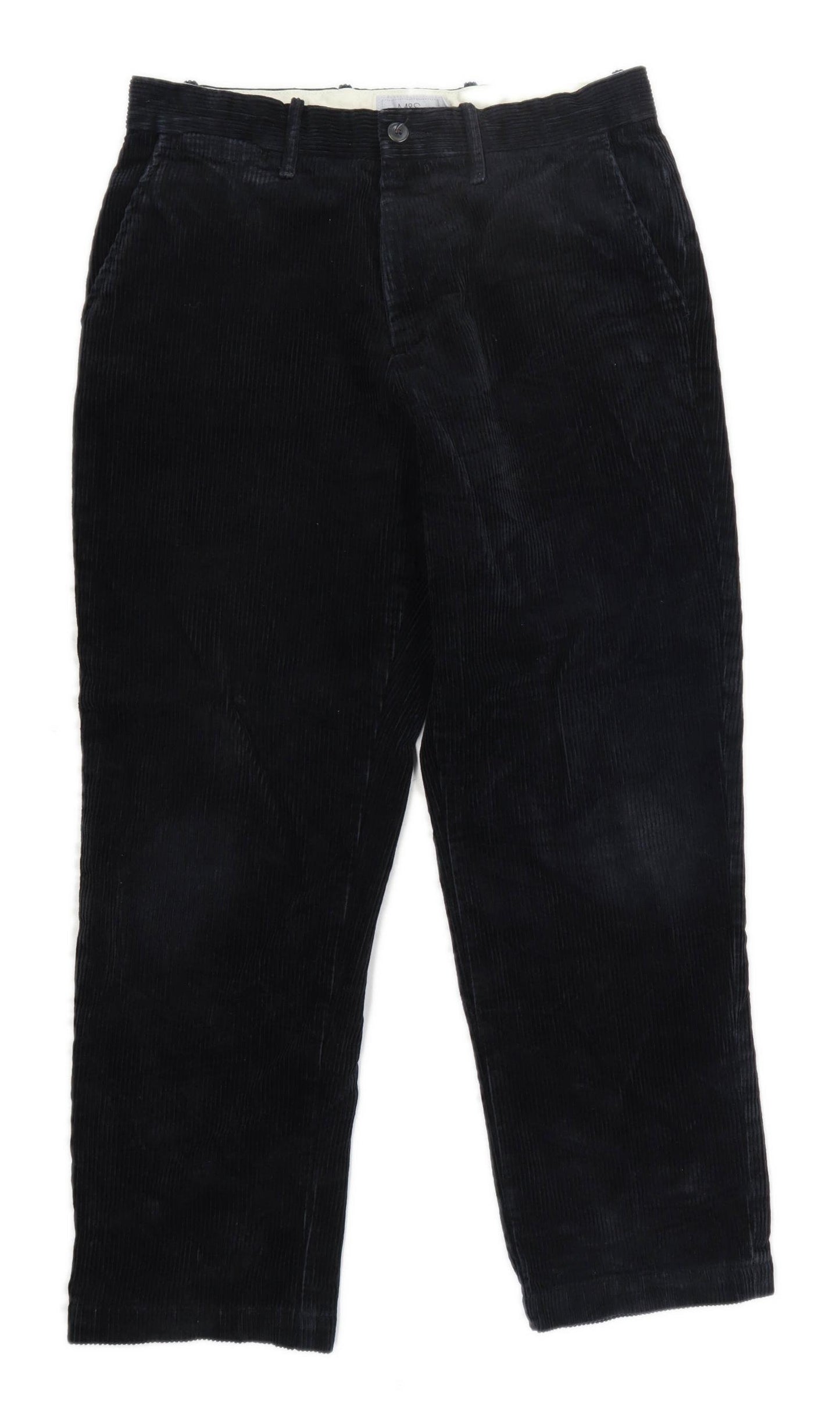 Marks & Spencer Mens Black Corduroy Trousers Size W32/L29