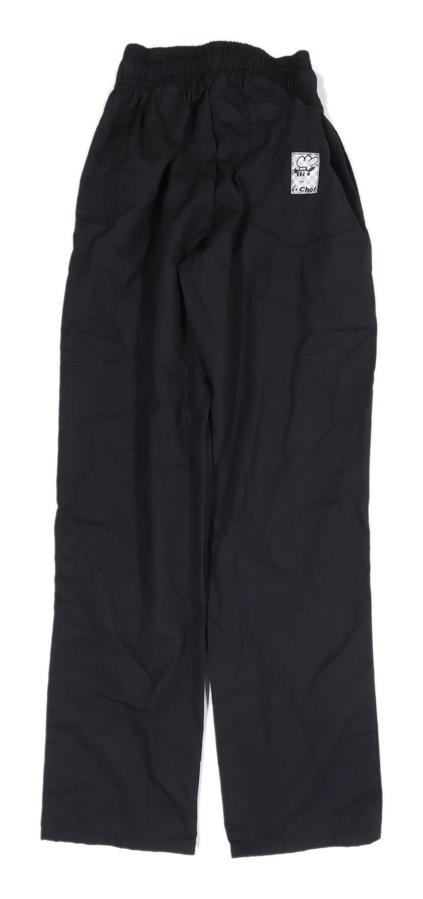 Le Chef Mens Black Cotton Blend Trousers Size W18/L26