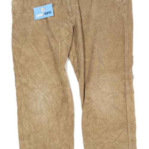 Ultimo Mens Brown Corduroy Trousers Size W36/L28