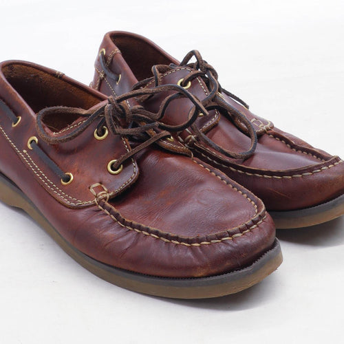 Jim Boomba Mens EU Size 39 Brown Boat Leather Casual Shoes