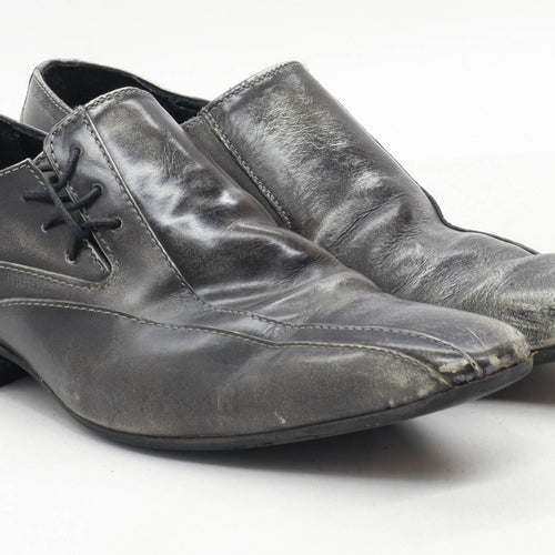 Ikon Mens UK Size 7 Grey Leather Formal Shoes