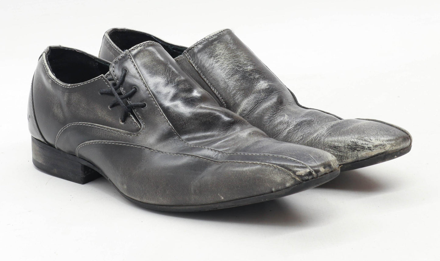 Ikon Mens UK Size 7 Grey Leather Formal Shoes