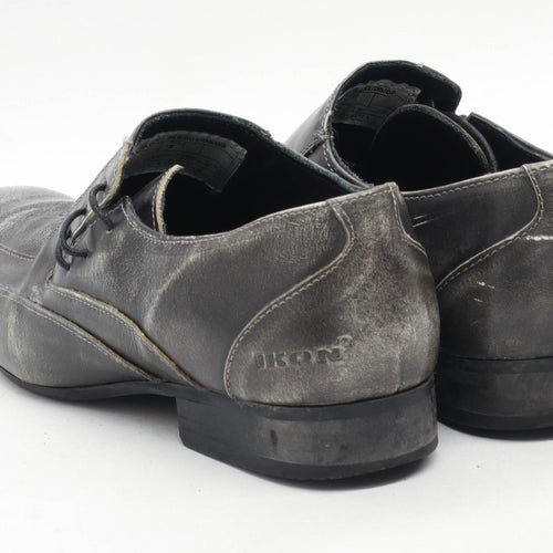 Ikon Mens UK Size 7 Grey Leather Formal Shoes