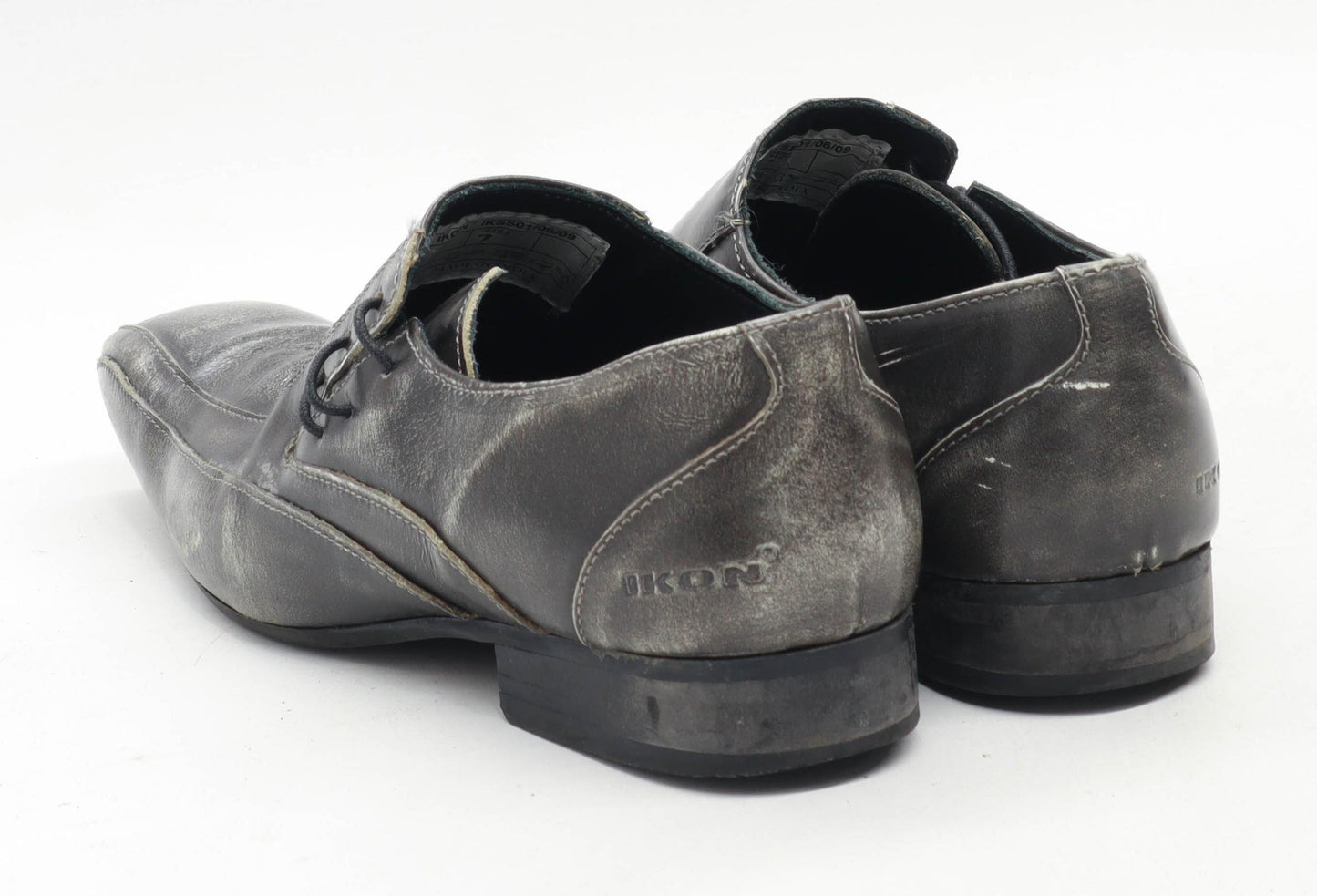 Ikon Mens UK Size 7 Grey Leather Formal Shoes