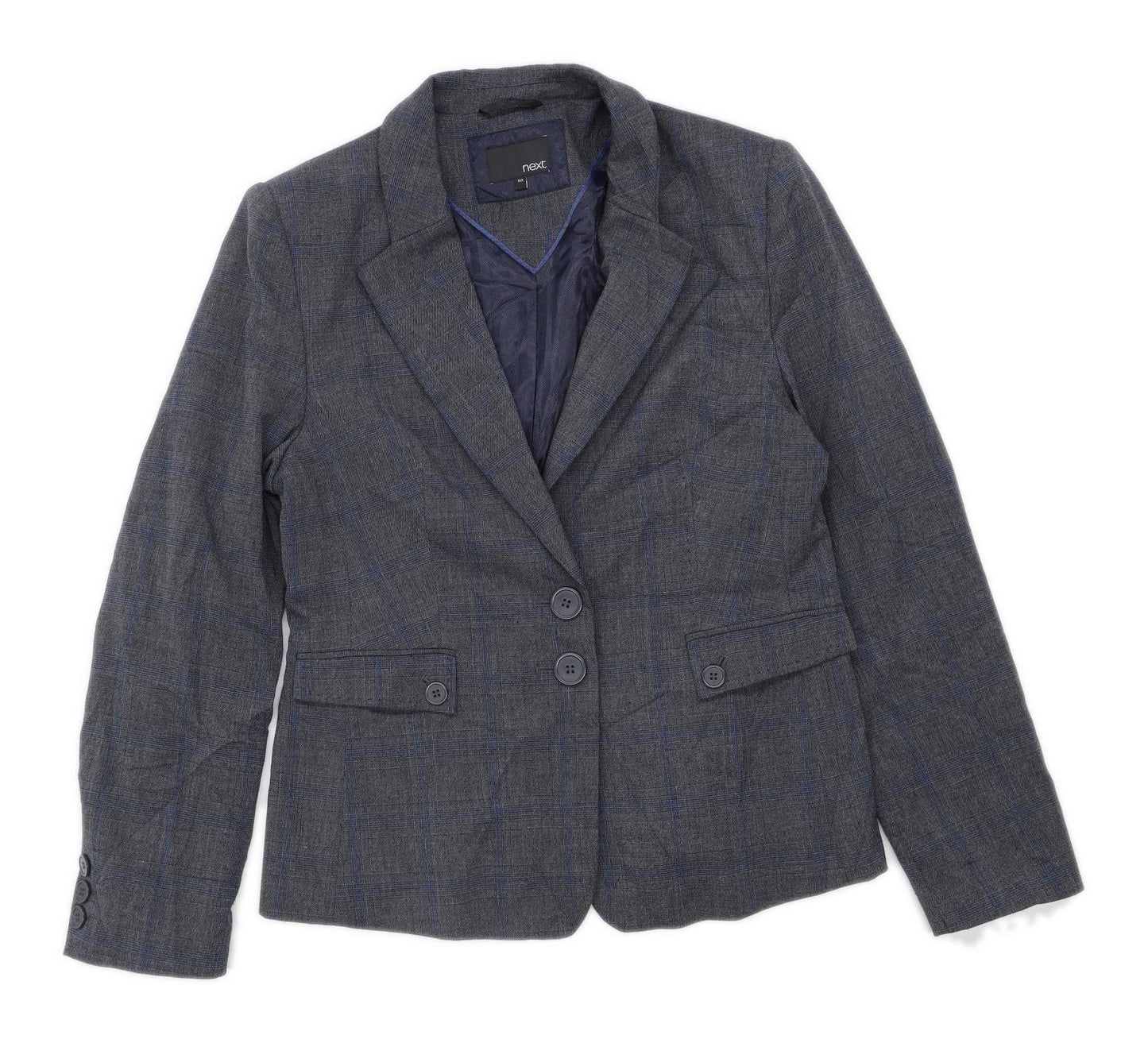 Next Womens Size 14 Grey Check Suit Jacket (Regular)