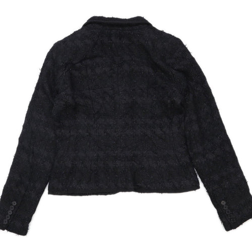 Jigsaw Womens Size 10 Black Cotton Blend Suit Jacket (Regular)
