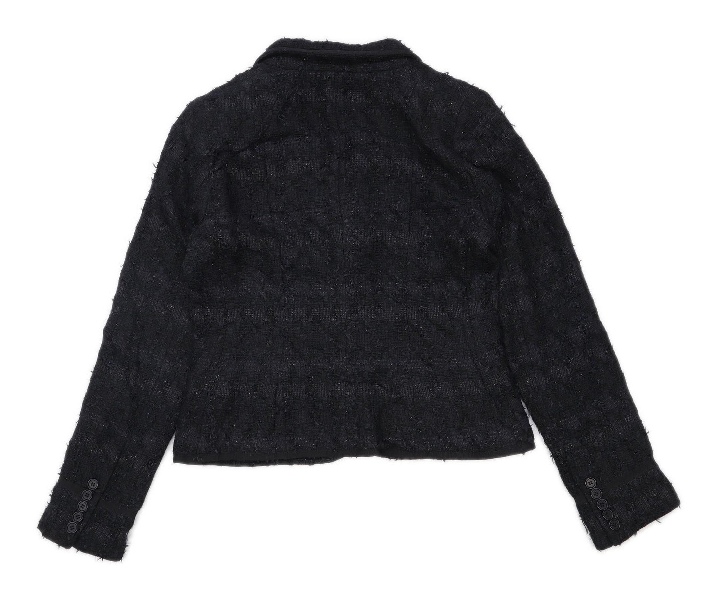 Jigsaw Womens Size 10 Black Cotton Blend Suit Jacket (Regular)