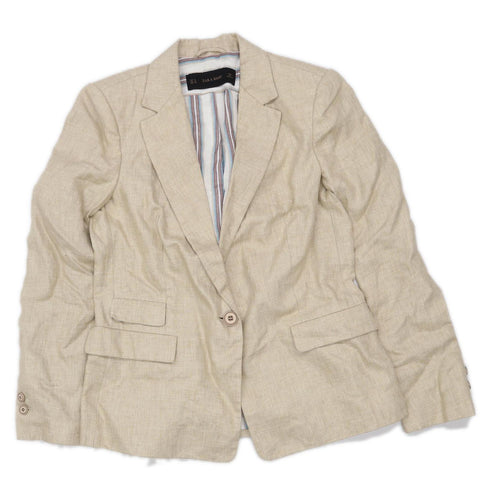 Zara Womens Size M Cream Suit Jacket (Regular)