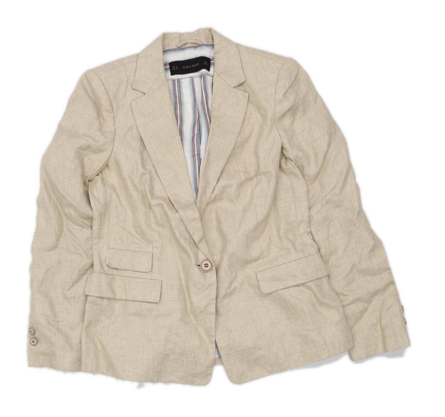 Zara Womens Size M Cream Suit Jacket (Regular)