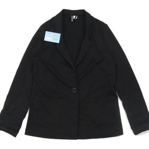 H&M Womens Size 12 Black Suit Jacket (Regular)