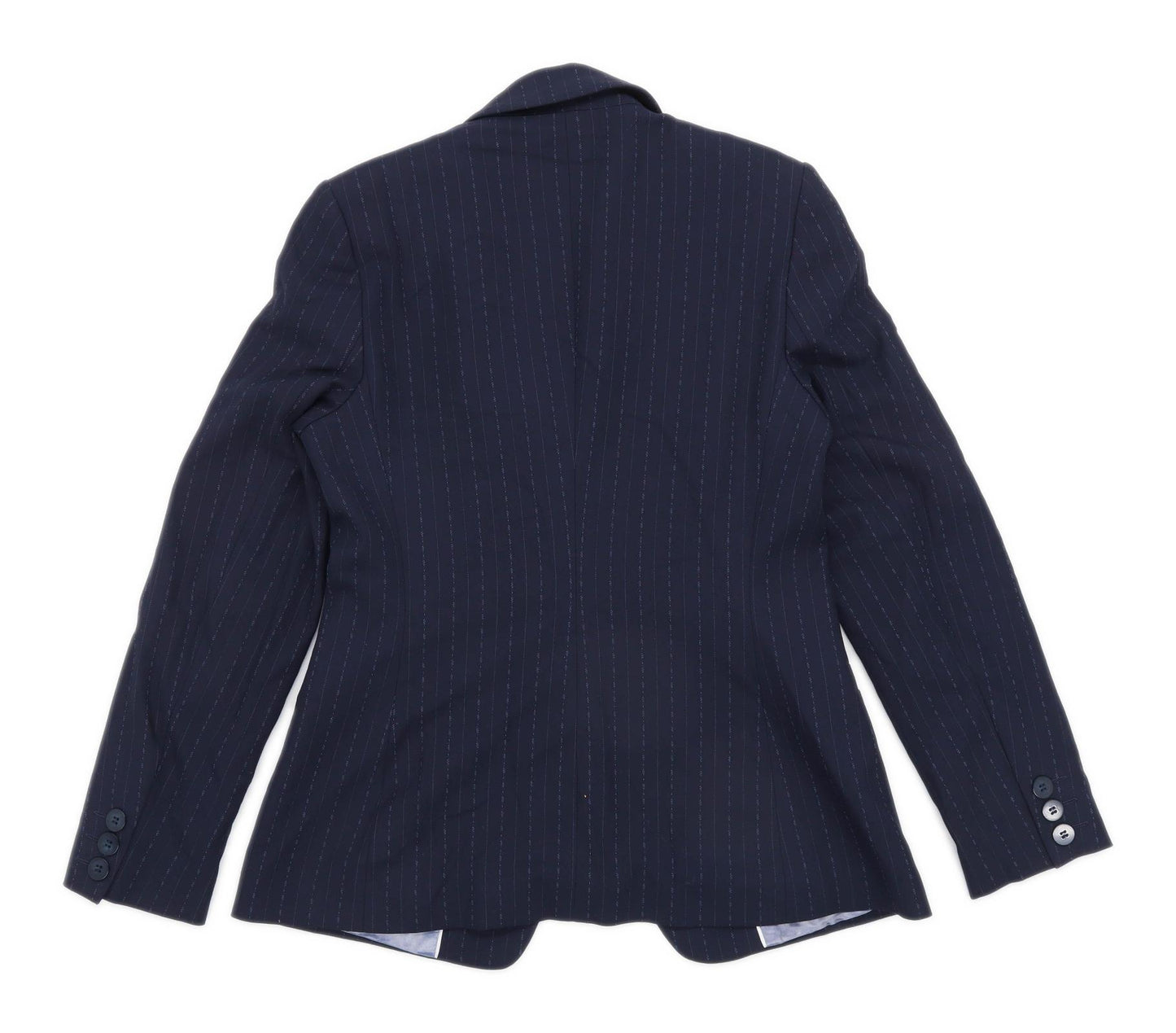 Next Womens Size 10 Blue Striped Blazer (Regular)